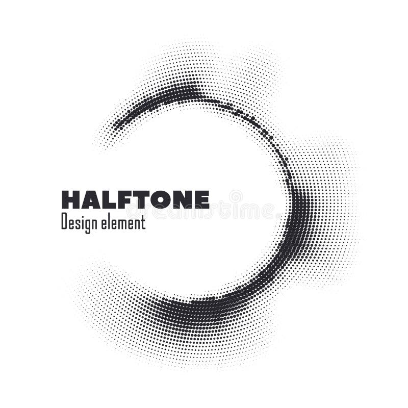Vector pop art halftone logo circle design stock illustration Vector pop art halftone logo circle design stock illustration