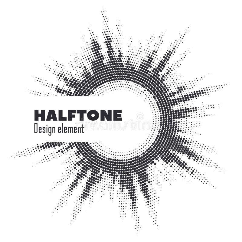 Vector pop art halftone logo circle design vector illustration