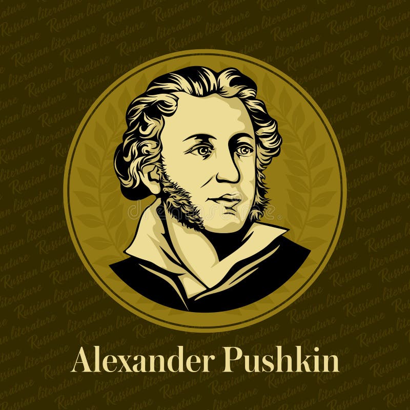 Vector portrait of a Russian writer. Alexander Sergeyevich Pushkin 1799-1837 was a Russian poet, playwright, and novelist of the Romantic era. He is considered by many to be the greatest Russian poet, and the founder of modern Russian literature.