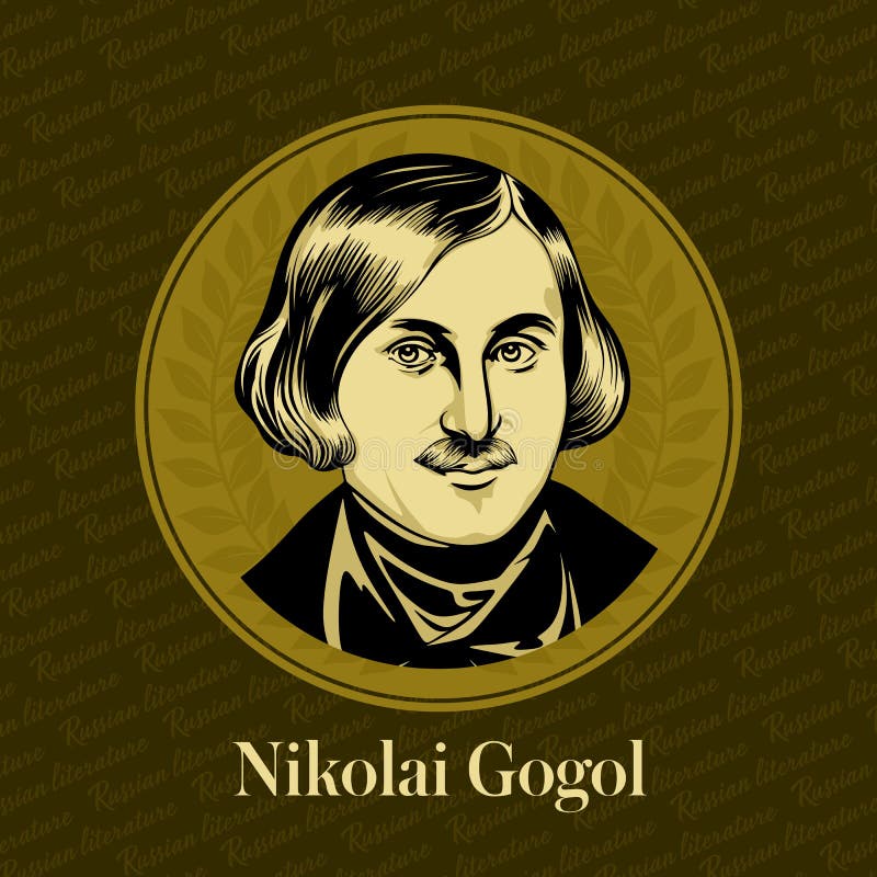 Vector portrait of a Russian writer. Nikolai Vasilyevich Gogol 1809-1852 was a Russian novelist, short story writer and playwright of Ukrainian origin.
