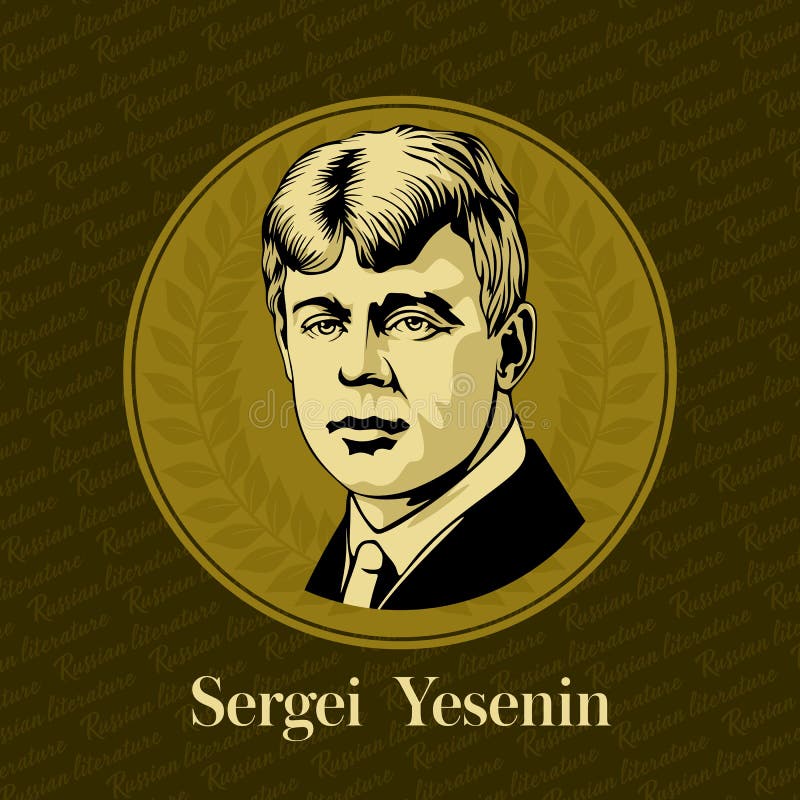 Vector portrait of a Russian writer. Sergei Alexandrovich Yesenin 1895-1925 was a Russian lyric poet. He is one of the most popular and well-known Russian poets of the 20th century.