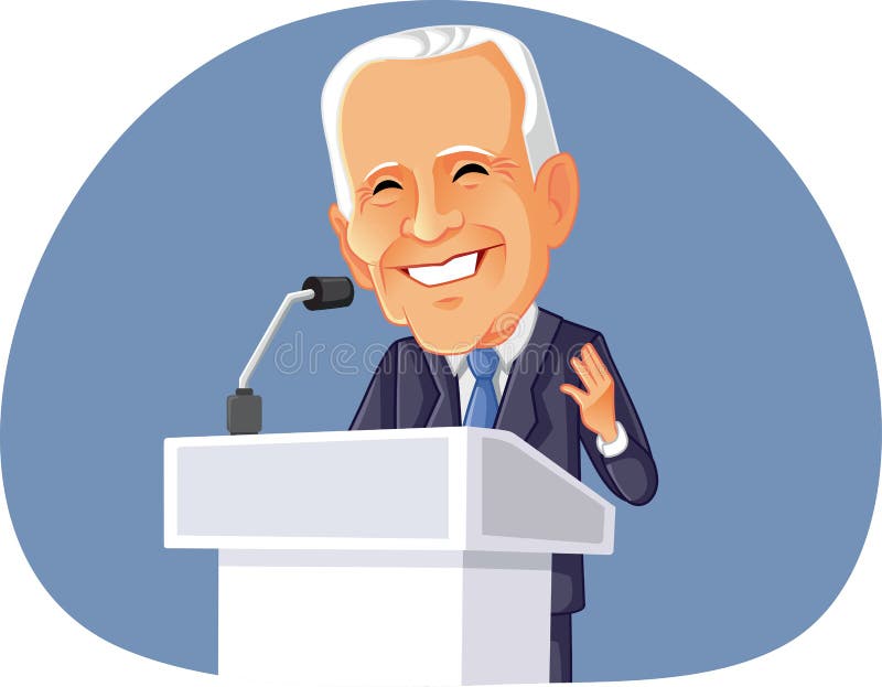 46th President of the United States Joe Biden Smiling Front Caricature ...