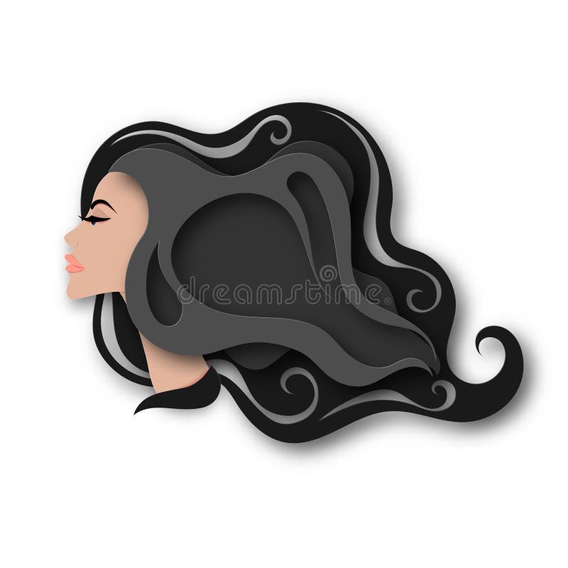 Vector Portrait of Young Beautiful Woman with Long Curly Hair. Modern Digital Paper Layered Art. Origami Style Stock Illustration - Illustration of happy, adult: 176489302 Vector Portrait of Young Beautiful Woman with Long Curly Hair. Modern Digital Paper Layered Art. Origami Style Stock Illustration - Illustration of happy, adult: 176489302
