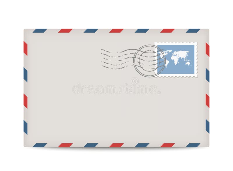 Envelope with Postal Stamp. Letter Templ Graphic by vectorbum