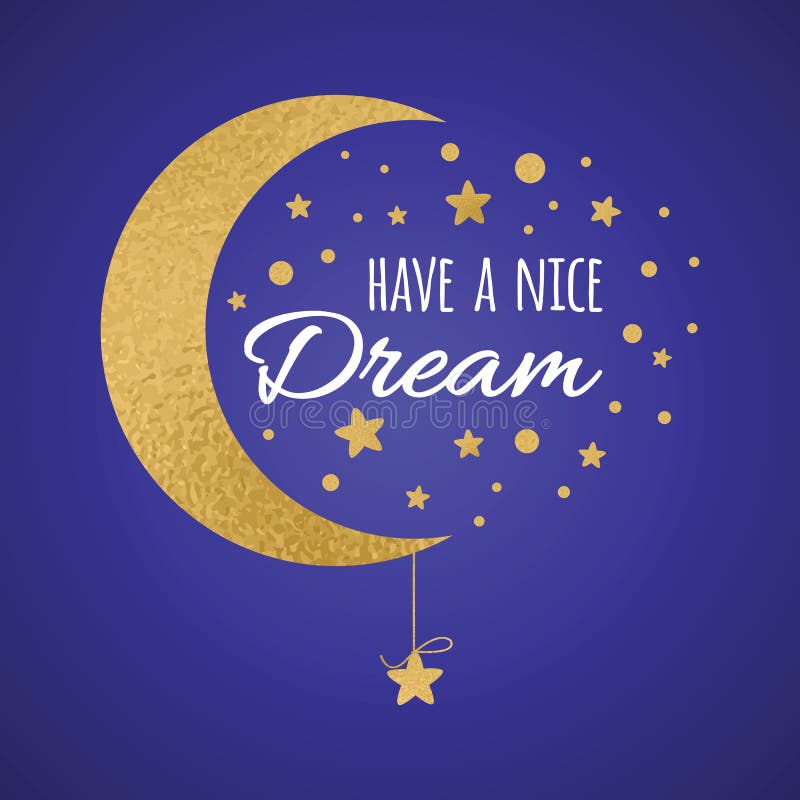 Vector Postcard with Text Have a Nice Dream. Wishing Card Witing Card ...
