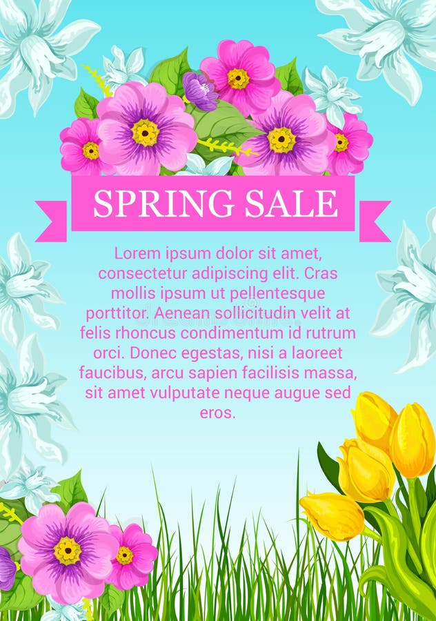 Download Vector Poster With Flowers For Spring Sale Stock Vector ...