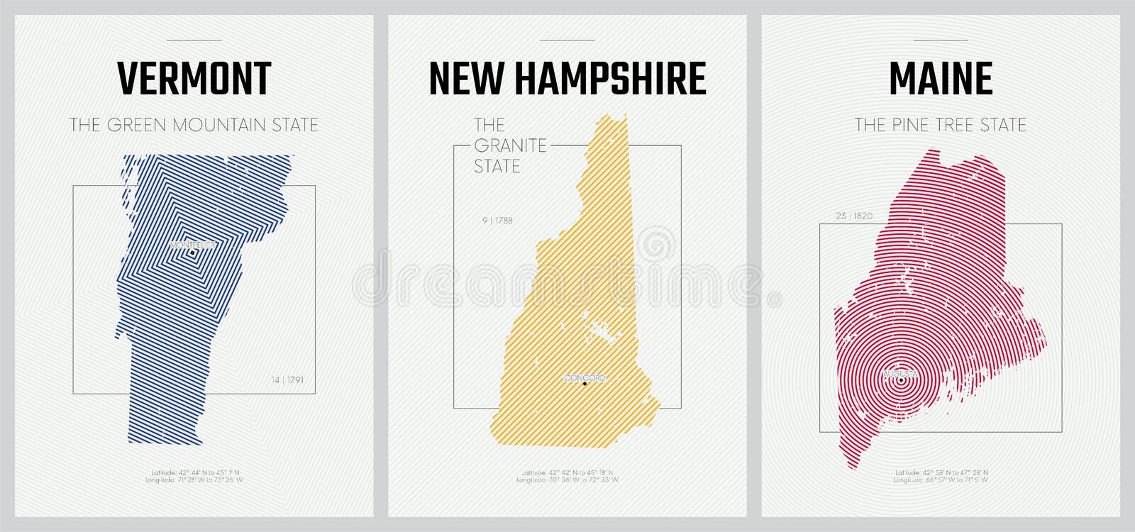 Detailed Vermont Silhouette Map Stock Vector Illustration Of Black