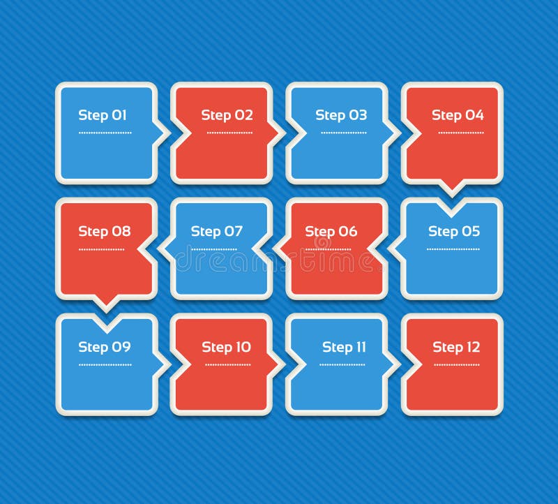 Vector progress background. Template for diagram, graph, presentation and chart. Business concept with 12 options, parts, steps vector illustration Vector progress background. Template for diagram, graph, presentation and chart. Business concept with 12 options, parts, steps vector illustration