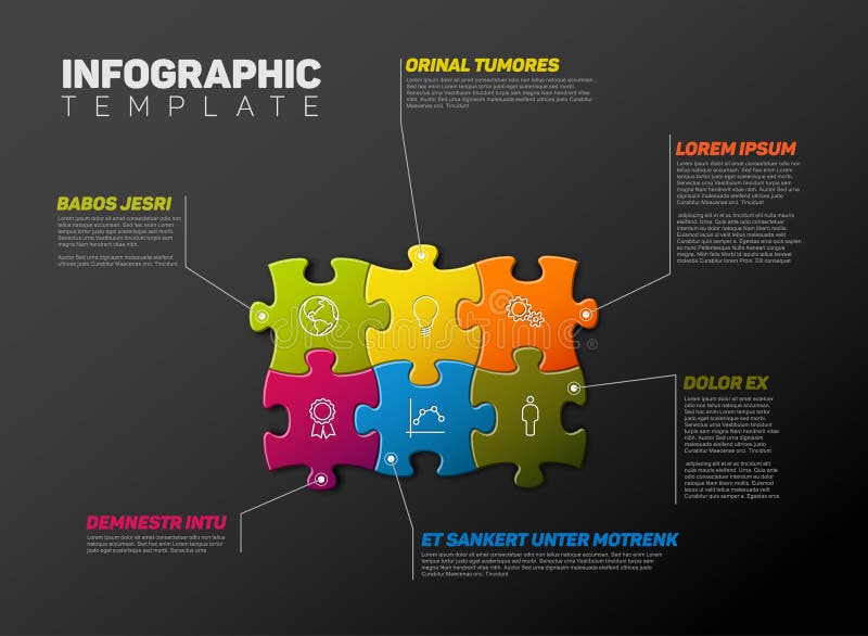 Vector Puzzle Infographic report template vector illustration Vector Puzzle Infographic report template vector illustration