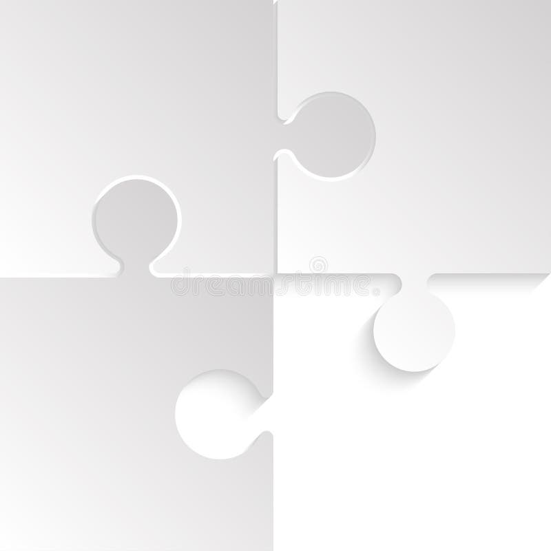 Vector 3 Puzzles Grey Pieces JigSaw. Background.