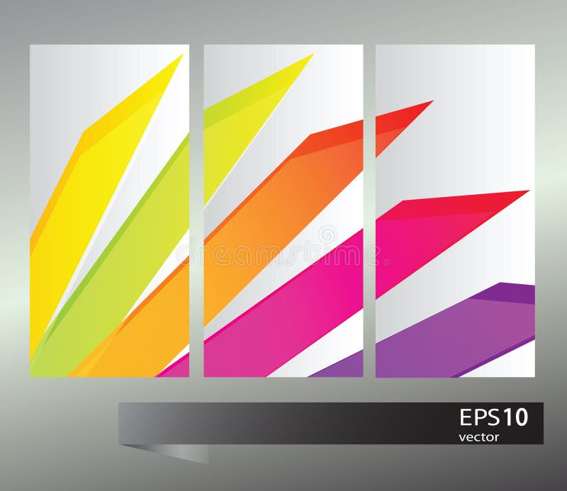 Vector rainbow geometric banners royalty free illustration