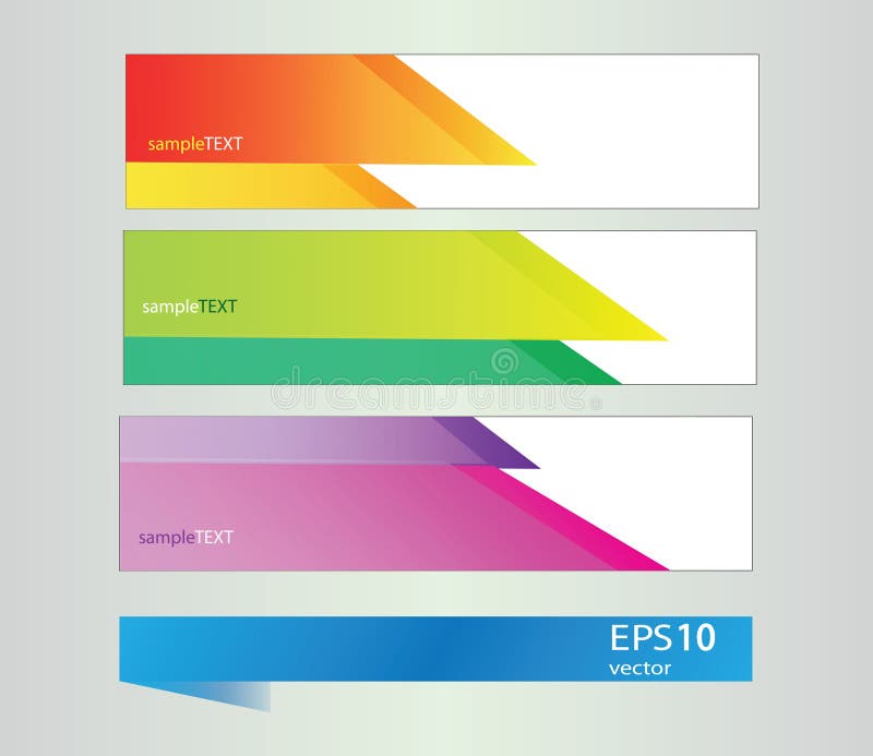 Vector rainbow geometric banners royalty free illustration