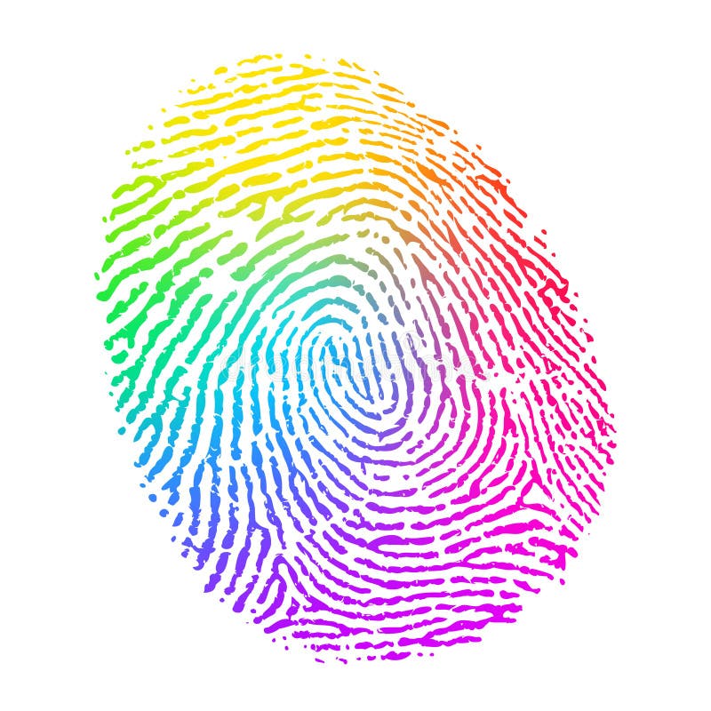 Vector Rainbow Multicolor Fingerprint Stock Vector Illustration Of