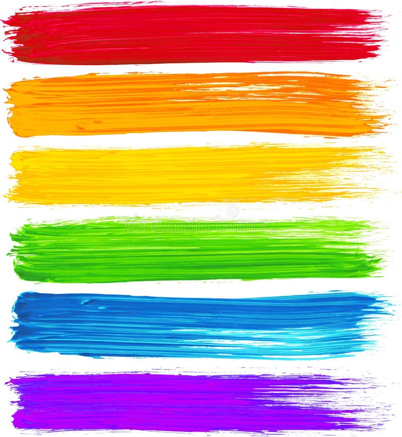 Download Vector Rainbow Watercolor Brush Strokes Stock Vector - Image: 40697553