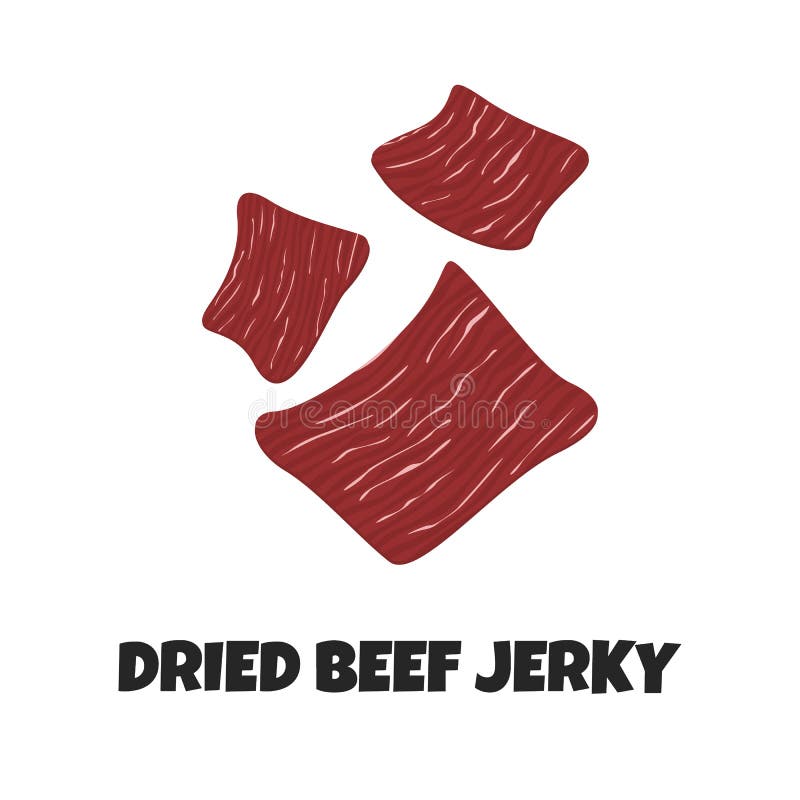 Vector Realictic Illustration of Dried Beef Jerky Stock Vector