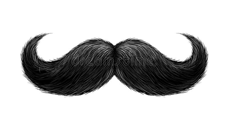 Vector realistic black mustache royalty free illustration