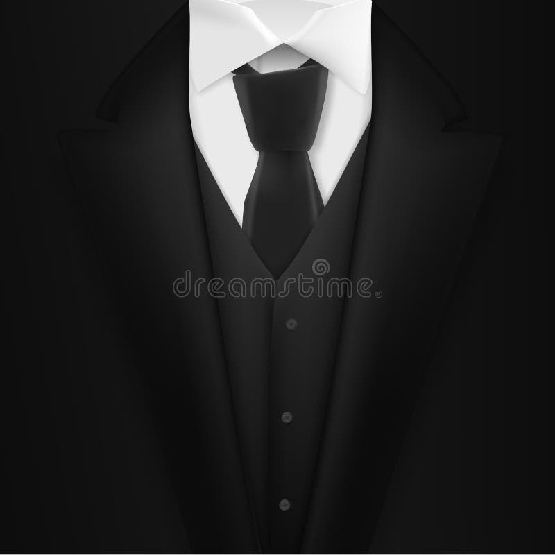 Vector Realistic Black Suit Photorealistic 3d Mens Elegant Tuxedo Suit With Neck Tie Stock Vector Illustration Of Background Formal 99103023 - tuxedo roblox suit