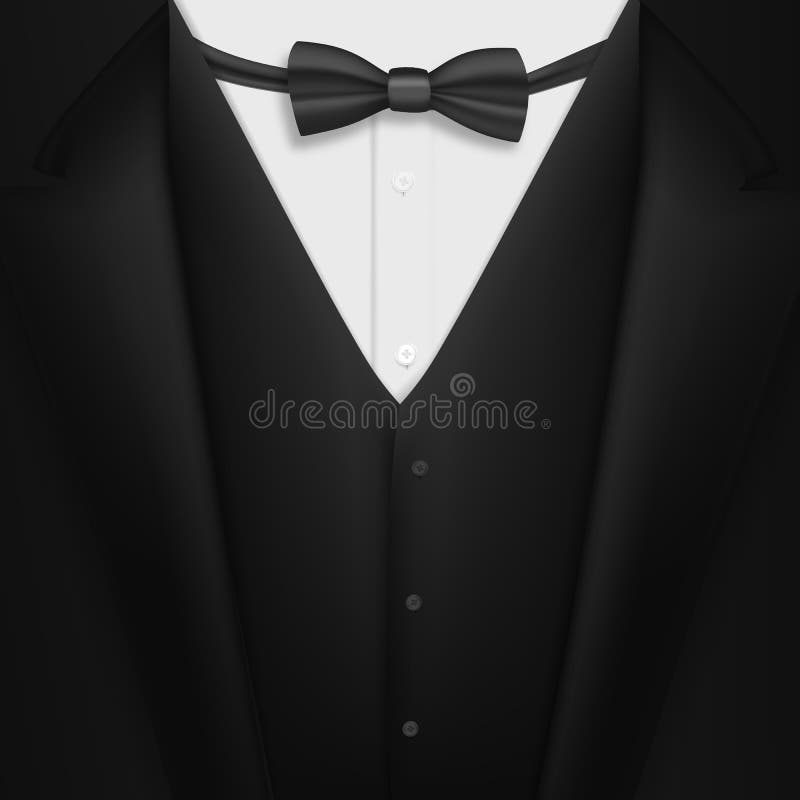 Vector Realistic Black Suit Photorealistic 3d Mens Elegant Tuxedo Suit With Bow Tie Stock Vector Illustration Of Bowtie Adult 97660587 - tie and suit shirt roblox