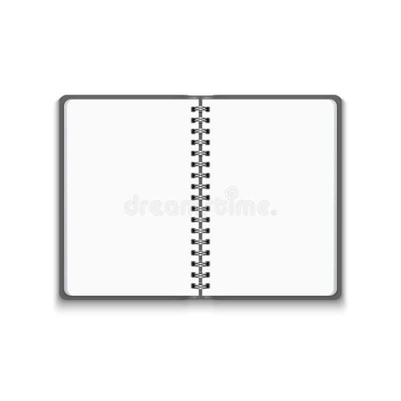 Vector Realistic Blank Open Notebook royalty free illustration