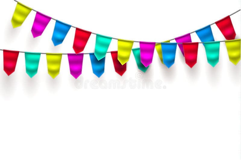 Vector realistic bunting 3d flag decoration royalty free illustration Vector realistic bunting 3d flag decoration royalty free illustration