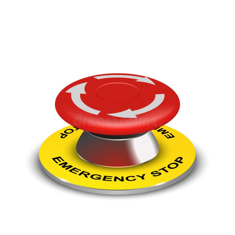 Vector realistic 3d emergency button