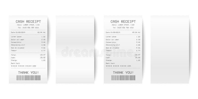 Download Sales Printed Receipt, Shopping Paper Bill Atm Vector ...
