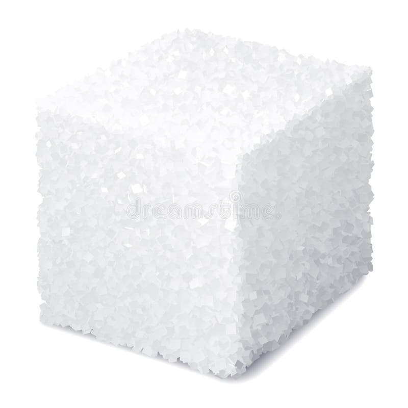 Vector realistic 3d sugar cube isolated on white background royalty free illustration