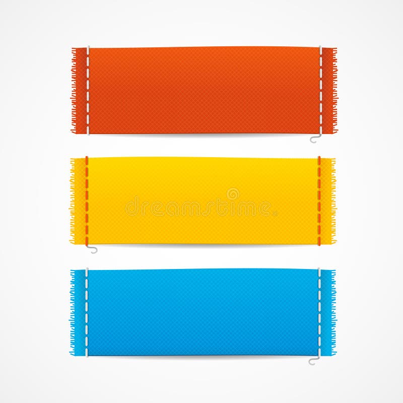 Vector realistic fabric clothing labels set vector illustration