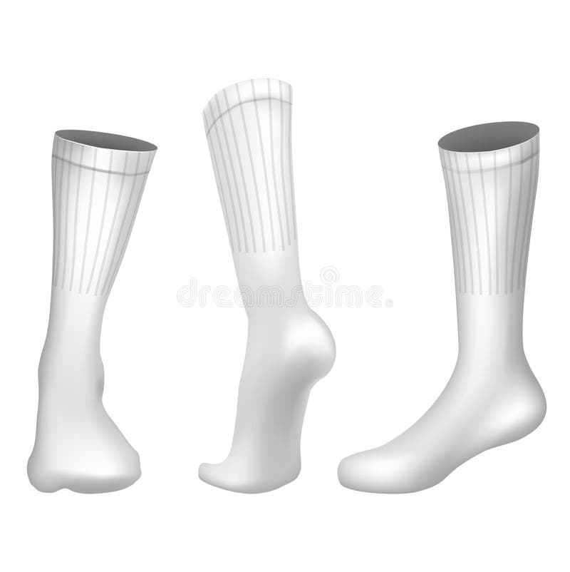 Vector Realistic Football Socks White. Template Editable Illustration ...