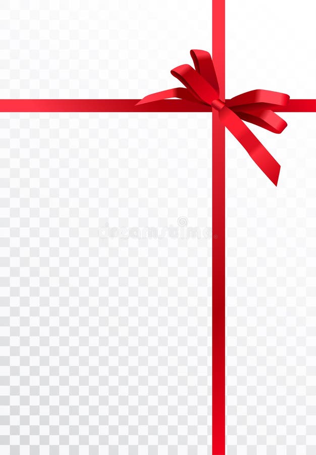 Vector realistic gift wrapping design with shiny red ribbons and bow isolated on transparent background royalty free illustration Vector realistic gift wrapping design with shiny red ribbons and bow isolated on transparent background royalty free illustration