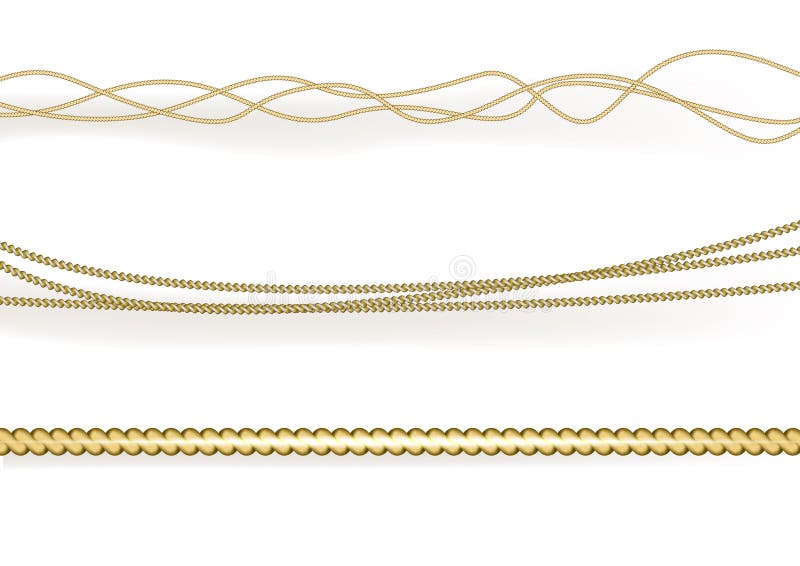 Vector Realistic Gold Isolated Rope for Decoration and Covering Stock