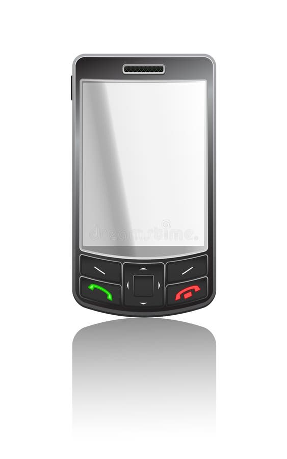 Vector realistic illustration of a black PDA stock illustration