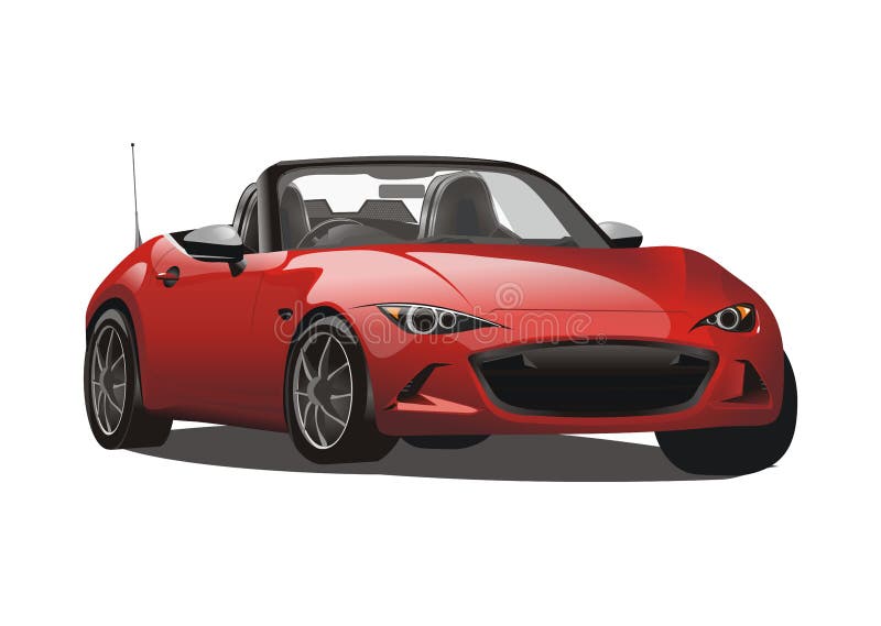 Vector realistic red sport car royalty free illustration