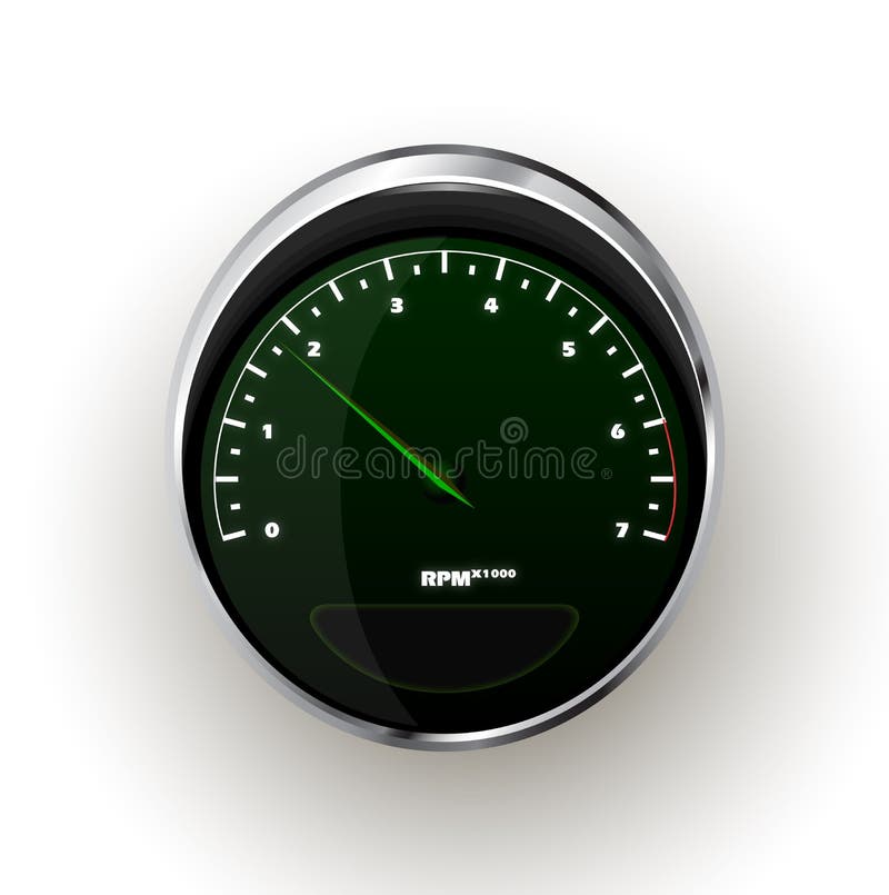 Vector realistische Tachometer royalty-vrije illustratie Vector realistische Tachometer royalty-vrije illustratie
