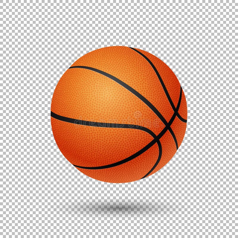 Vector realistische vliegende basketbalclose-up op transparante achtergrond Ontwerpmalplaatje in EPS10 royalty-vrije illustratie Vector realistische vliegende basketbalclose-up op transparante achtergrond Ontwerpmalplaatje in EPS10 royalty-vrije illustratie