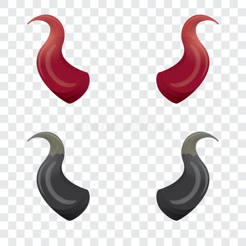 Vector Red and black devil horns isolated