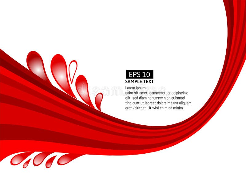 Vector Red Line Wave on White Background Stock Vector - Illustration of