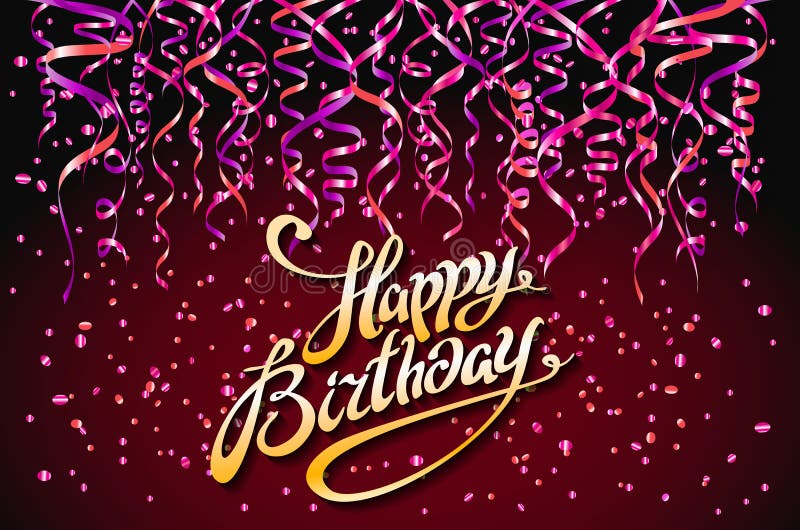 Vector red party background. Happy Birthday Celebration Design, Vector confetti Elements, Greeting Card Template Colors royalty free illustration Vector red party background. Happy Birthday Celebration Design, Vector confetti Elements, Greeting Card Template Colors royalty free illustration