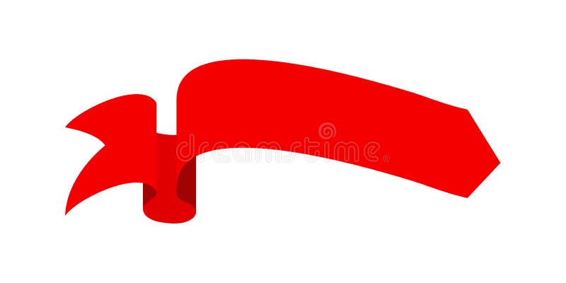 Vector red ribbon banner set. Flat red ribbon for discount label in product  sales. Stock Vector