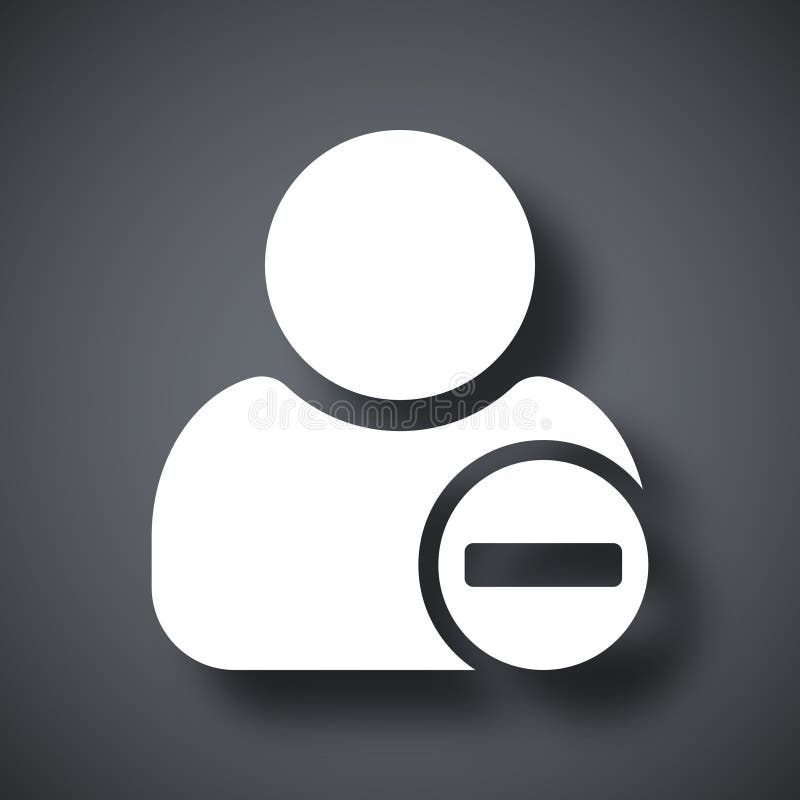 Vector remove user icon with minus glyph stock illustration