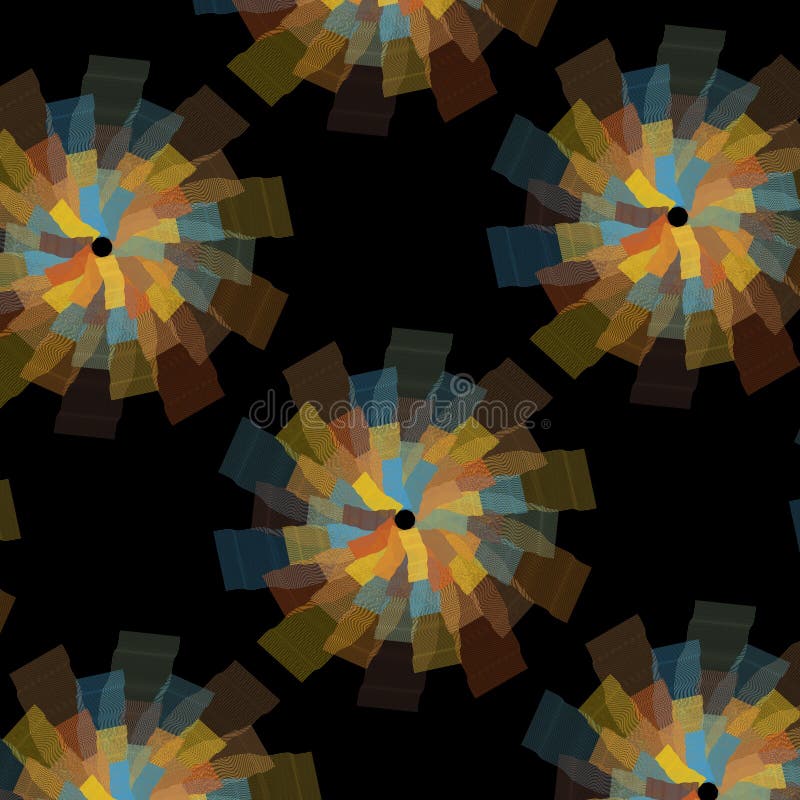 Vector Repeating Optical Pattern with Multiply Wavy Line Colorful