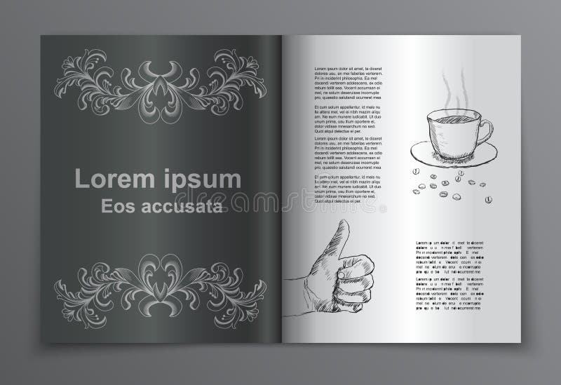 Vector retro brochure book cover stock illustration