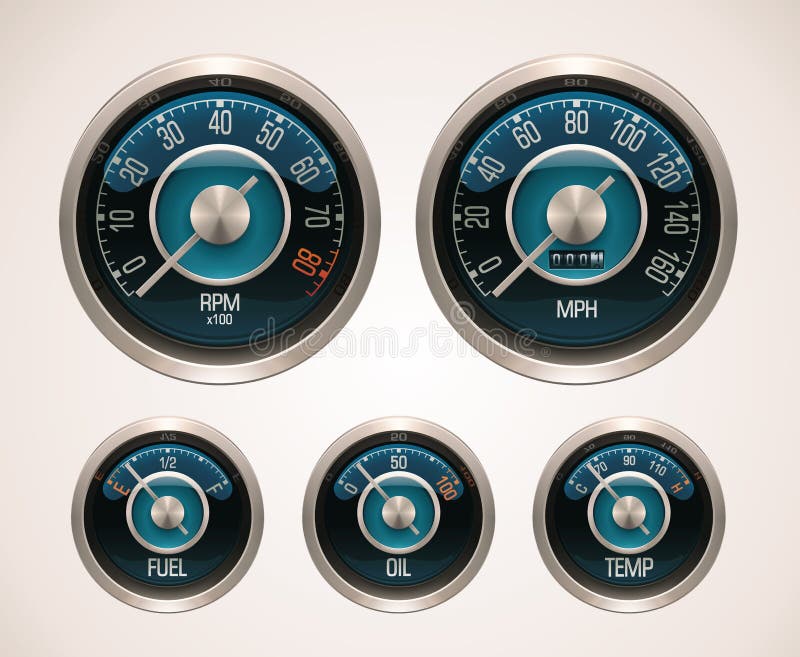 Vector Retro Car Gauges Royalty Free Stock Image Image 20444566