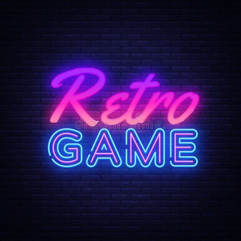 Vector retro de la se?al de ne?n de los juegos Se?al de ne?n de la plantilla del dise?o del juego, bandera ligera, letrero de ne? stock de ilustración Vector retro de la se?al de ne?n de los juegos Se?al de ne?n de la plantilla del dise?o del juego, bandera ligera, letrero de ne? stock de ilustración
