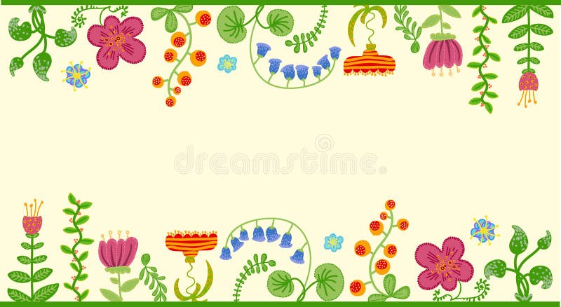 Vector retro floral background, frame