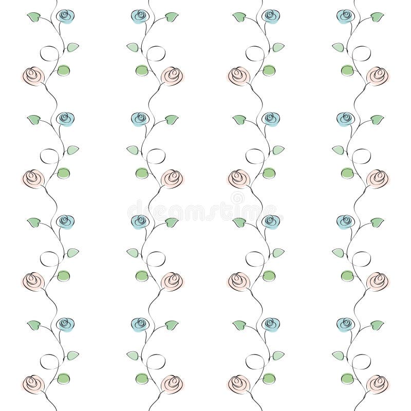 Vector with retro flowers