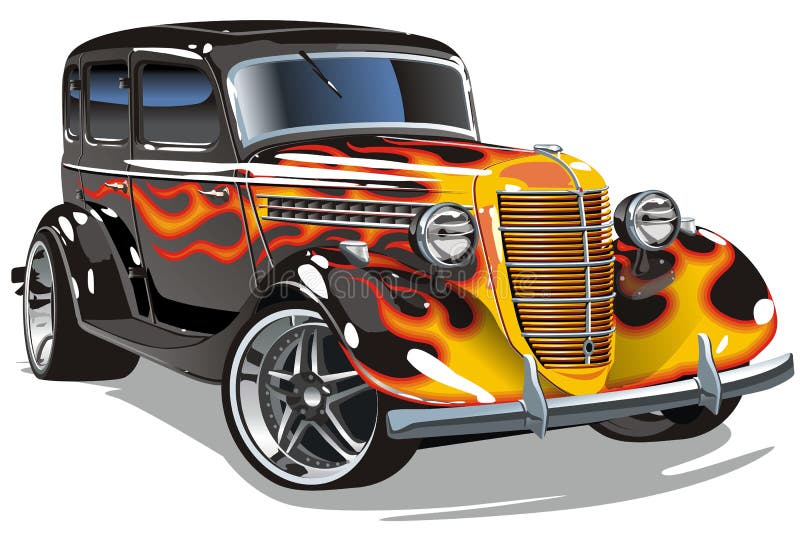 Vector retro hotrod vector illustratie Vector retro hotrod vector illustratie