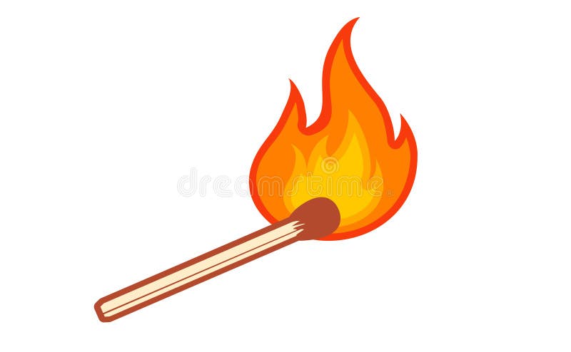 Premium Vector  Burnt match stick with fire whole ignite wooden matchstick  cartoon safety isolated on white vector