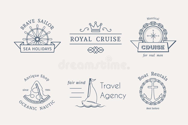 Vector retro nautical logo templates royalty free illustration Vector retro nautical logo templates royalty free illustration