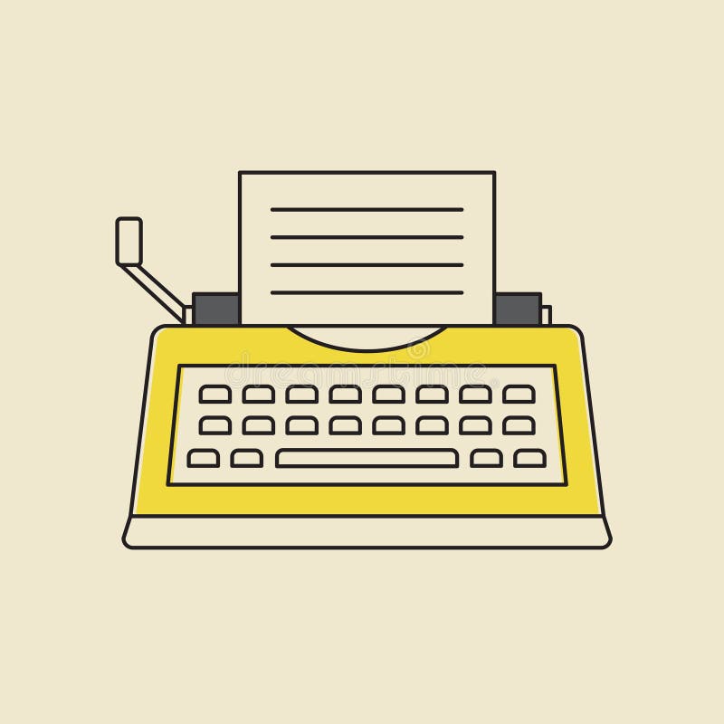 Vector of retro typewriter icon stock illustration